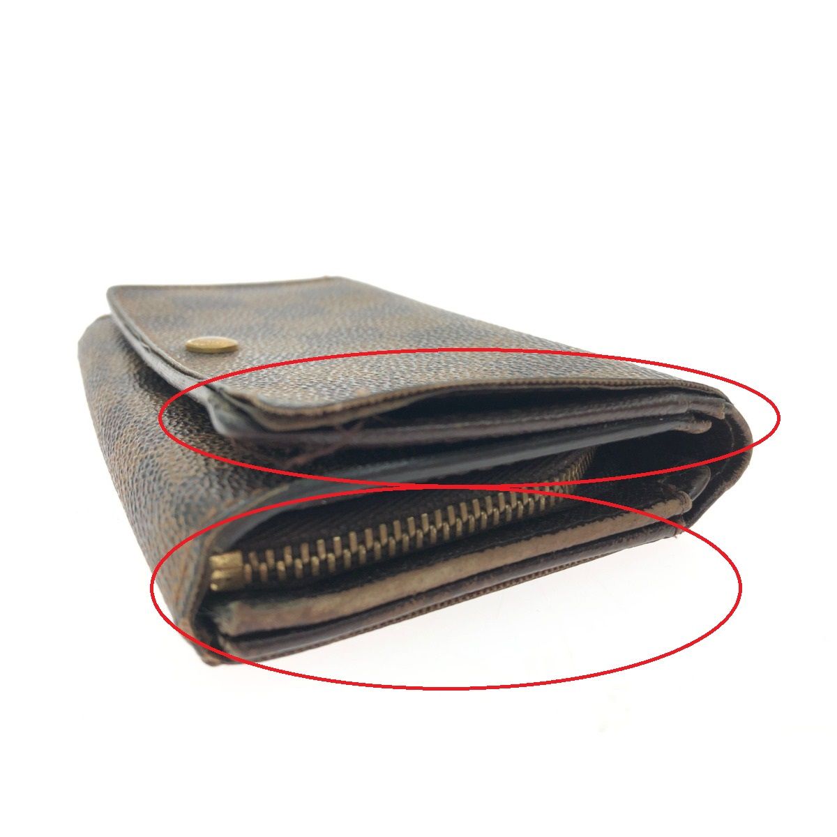 Louis Vuitton Women's Bifold Wallet L-Shaped Zipper Damier Portomone Bier