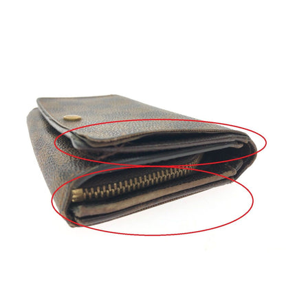 Louis Vuitton Women's Bifold Wallet L-Shaped Zipper Damier Portomone Bier