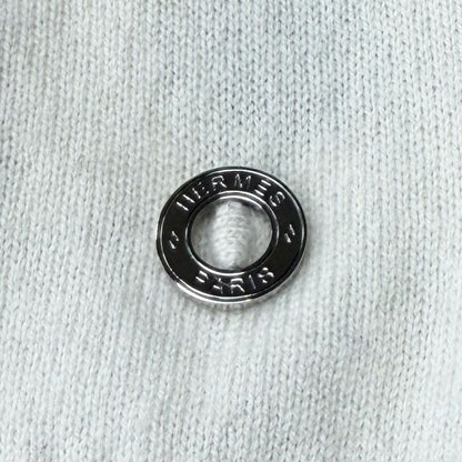 Hermes Cashmere Logo Crew Neck Short Sleeve Knit Ivory 38 Sweater — view 5