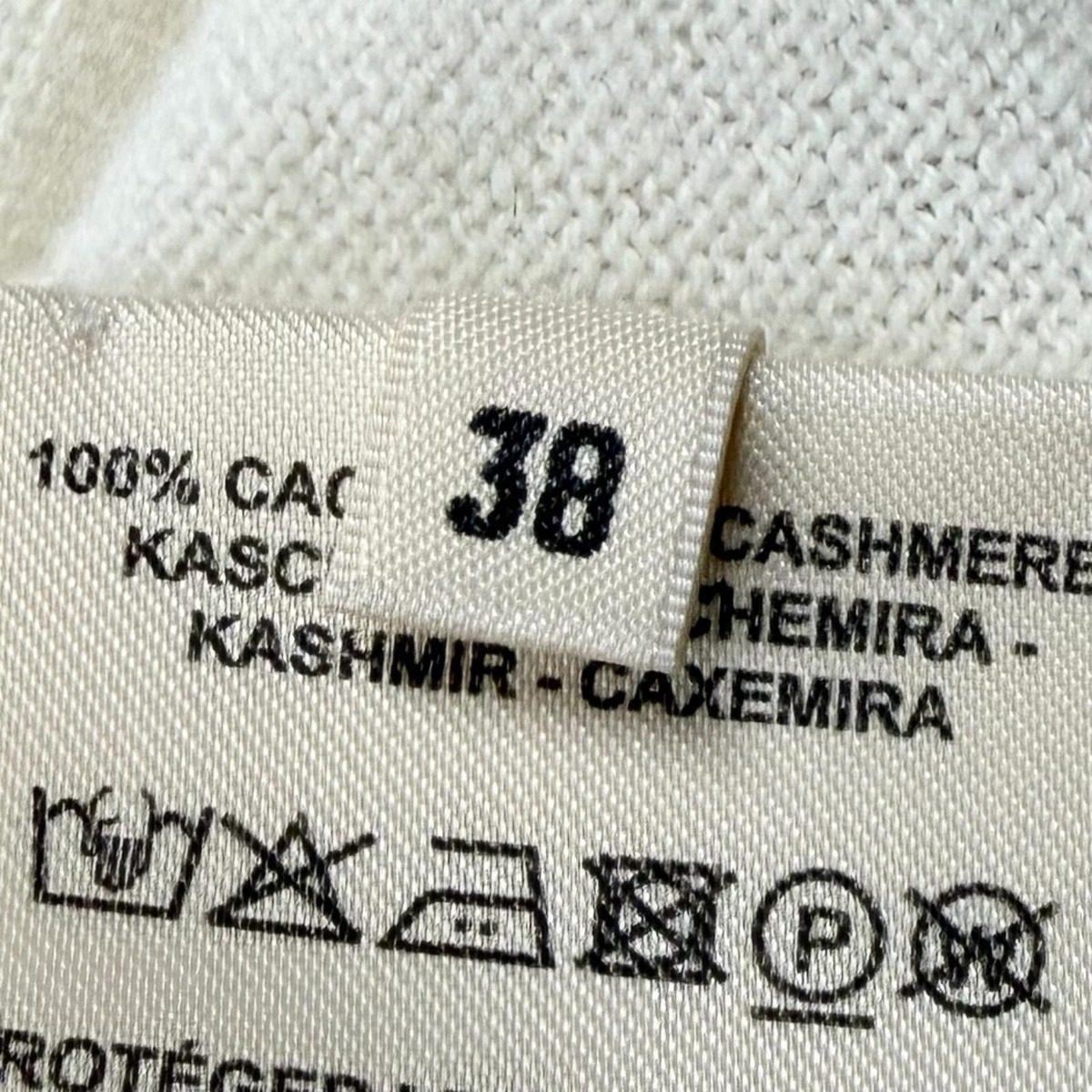 Hermes Cashmere Logo Crew Neck Short Sleeve Knit Ivory 38 Sweater — view 7