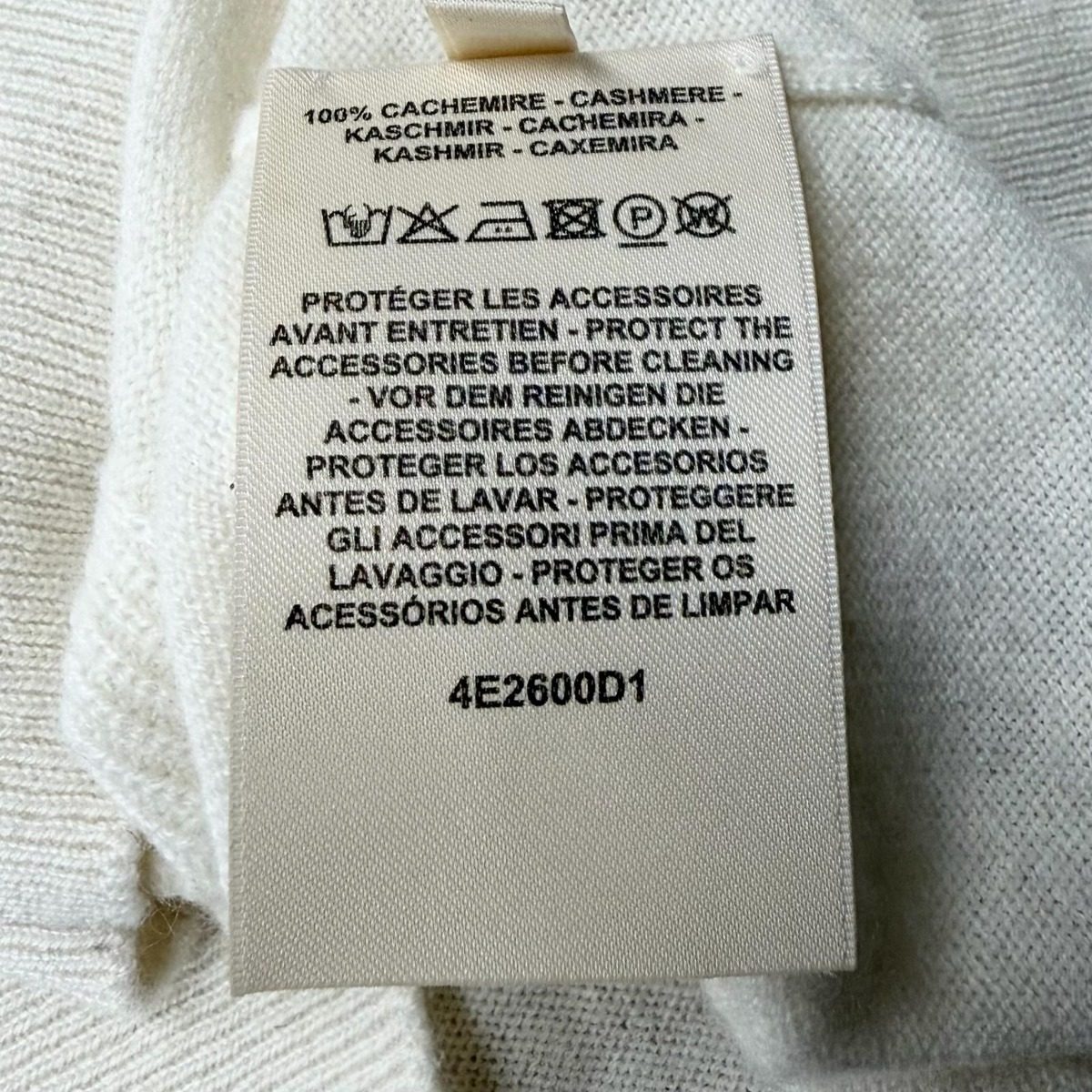 Hermes Cashmere Logo Crew Neck Short Sleeve Knit Ivory 38 Sweater — view 8