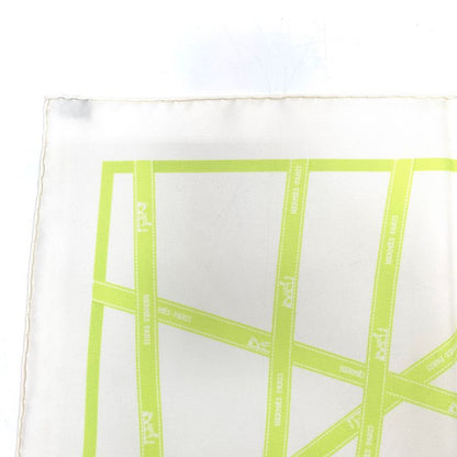 Hermes Scarf Carre 45 Borduc Green White 100% Silk