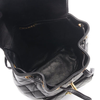Chanel Backpack Quilted Black Lambskin Double Turnlock Chain — view 3