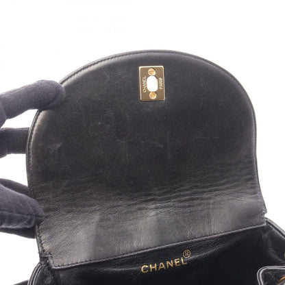 Chanel Backpack Quilted Black Lambskin Double Turnlock Chain — view 6