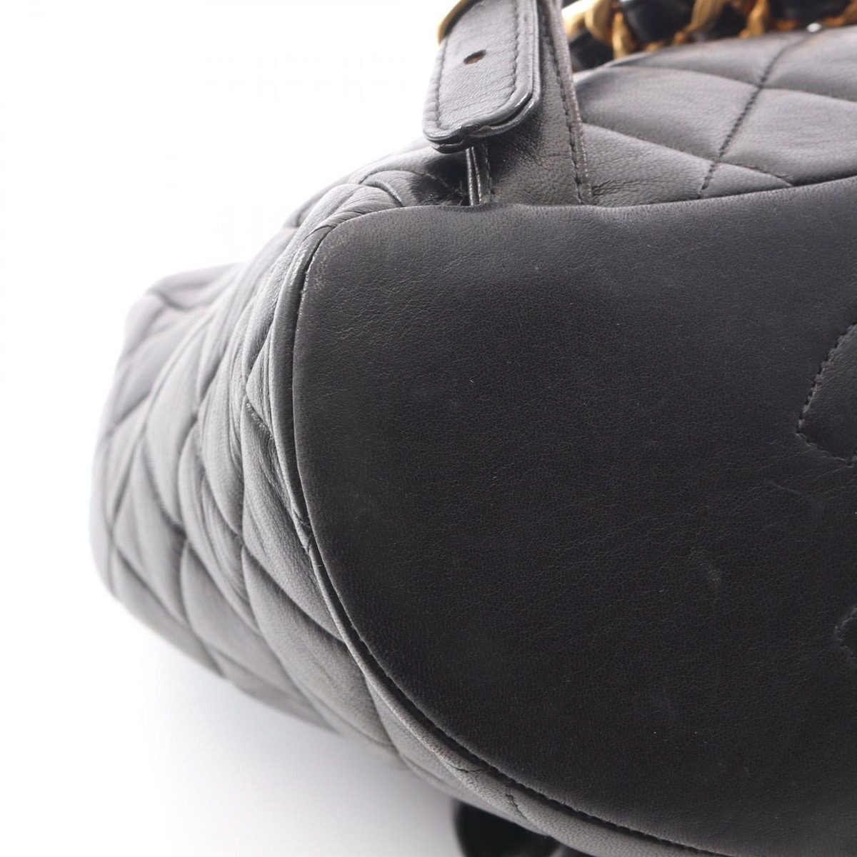 Chanel Backpack Quilted Black Lambskin Double Turnlock Chain — view 8