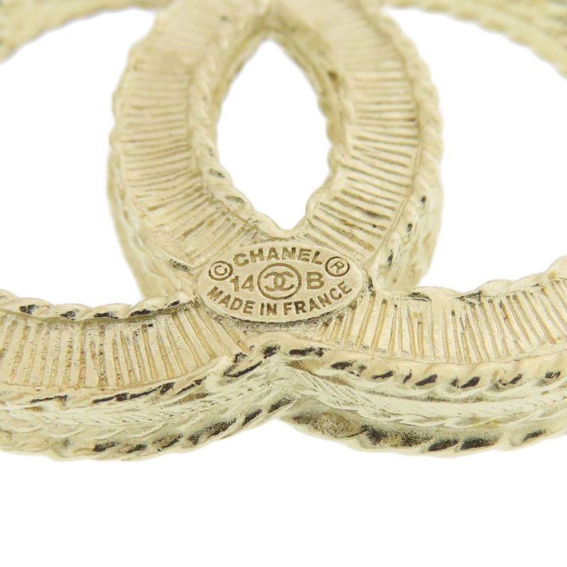 Chanel Coco Mark Faux Pearl Brooch Metal Ladies