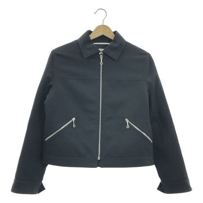Hermes Wool Gabardine Croazip Serie Button Jacket 36 Black