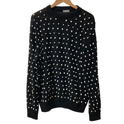 Dior Homme Hem Logo Embroidery Dot Pattern Knit Sweater