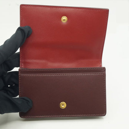 Bottega Veneta 814644 Cassette Business Card Case Wallet Gdhardware Red