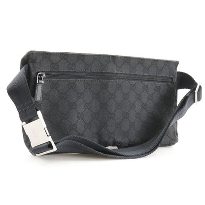 Gucci Body Bag 28566 GG Canvas And Leather Black Unisex Waist Bag