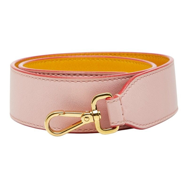 Fendi Strap Yue Long Logo Pink Yellow Leather