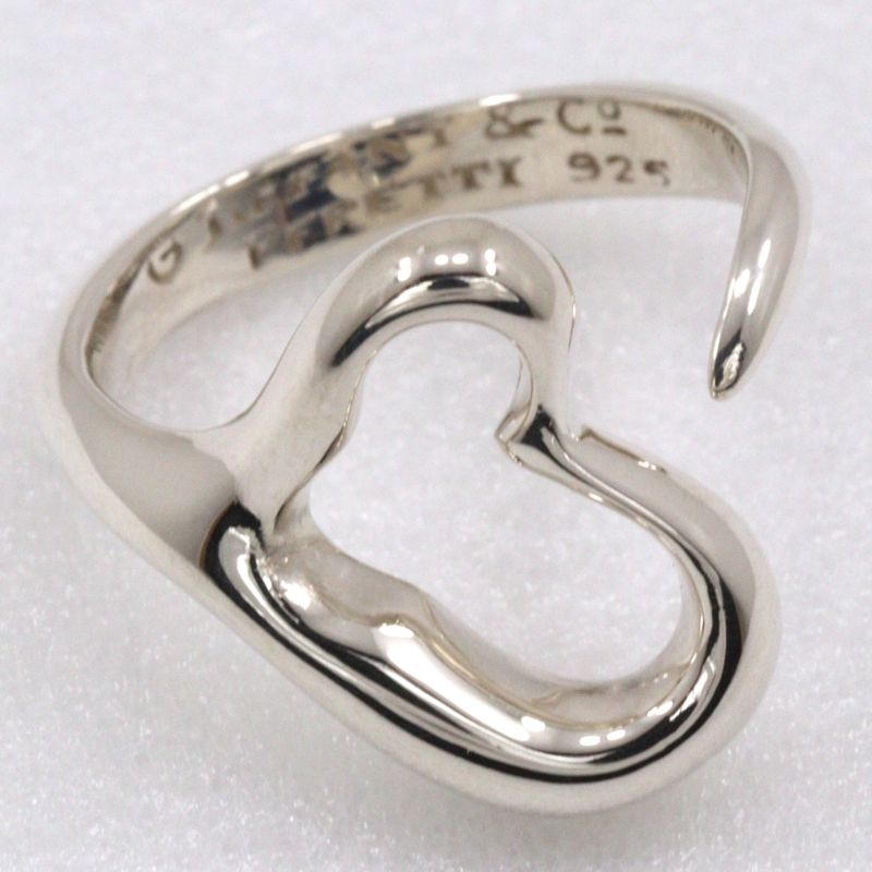 Tiffany & Co Open Heart Elsa Peretti Silver 925 Size 11 Ladies 4.1g Ring