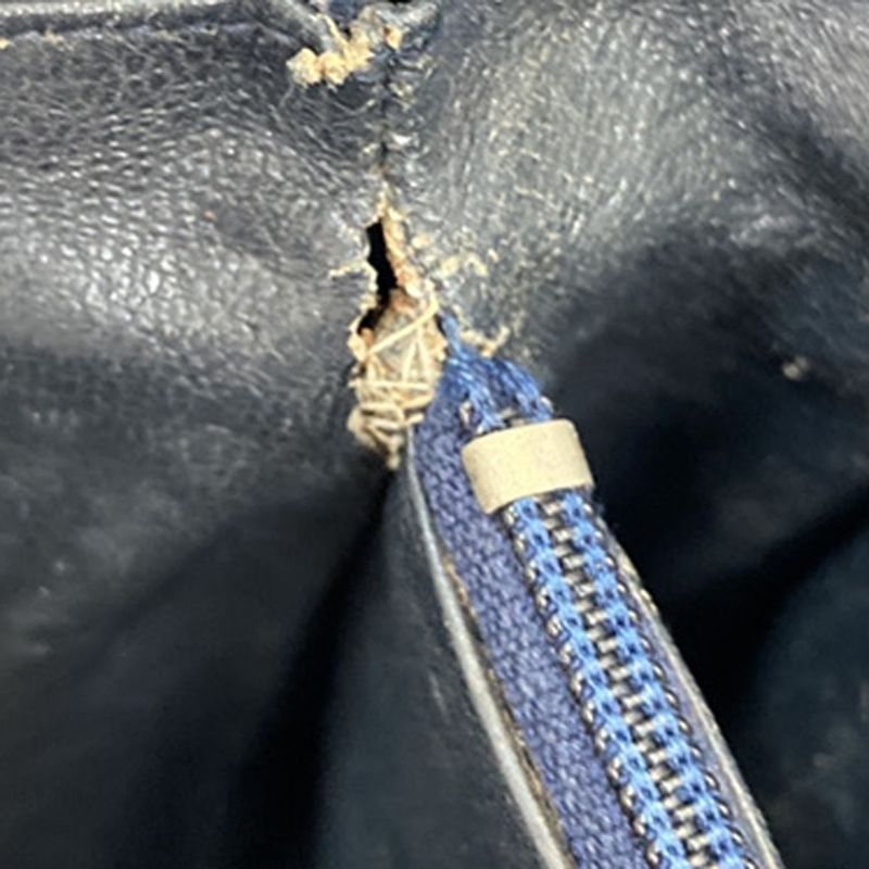 Celine Carriage One Shoulder Bag Macadam Navy Gold 60bs100