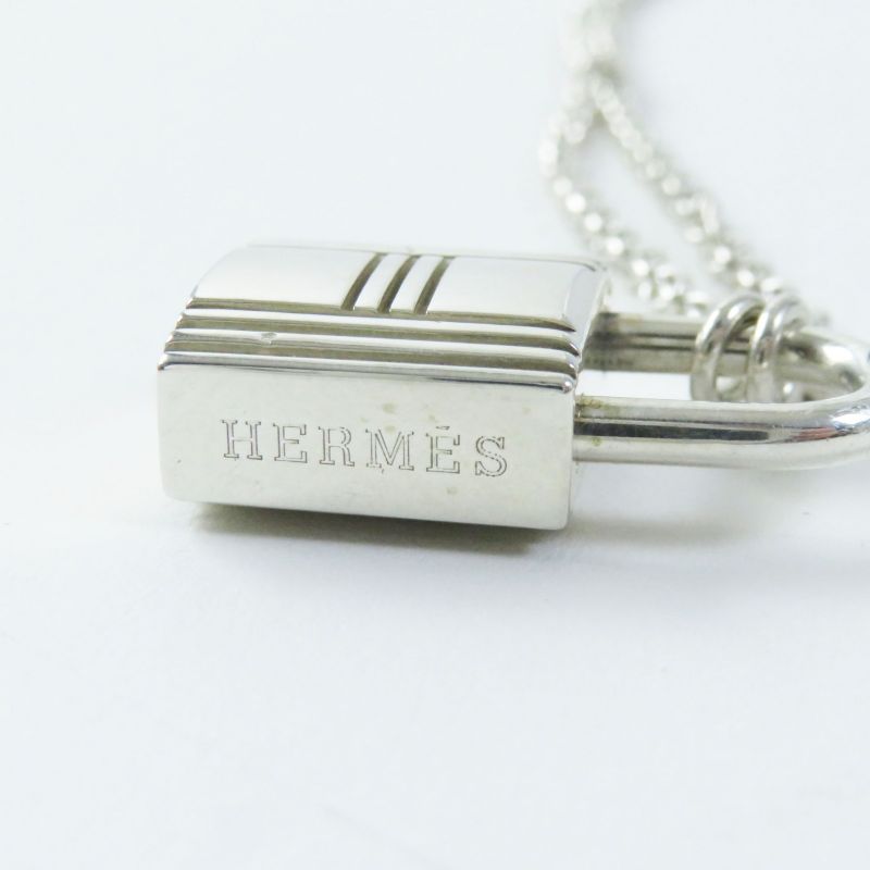 Hermes Ag925 Cadenas Chain Necklace/pendant Silver With Box And Case Weight