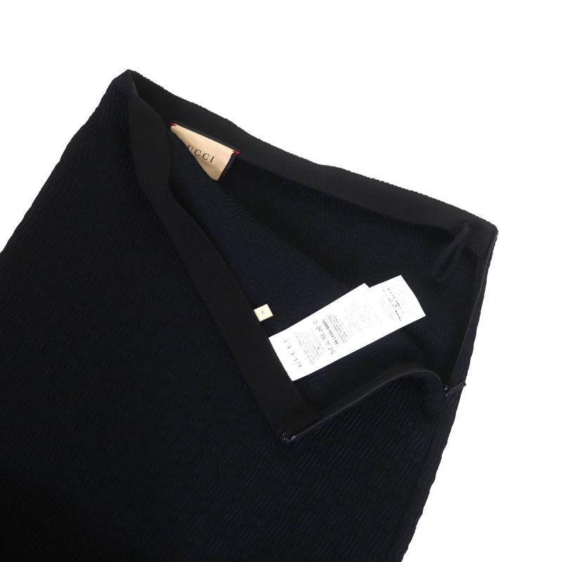 Gucci 771291 GG Pattern Knee-length Tight Skirt Bottoms Black 36 Hanger Made In