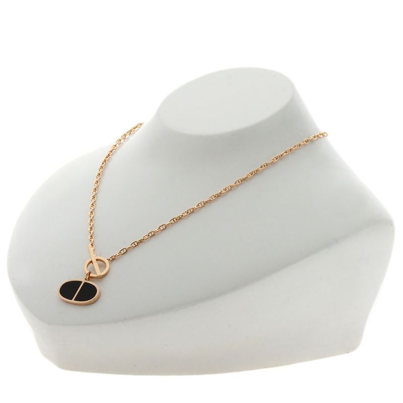 Hermes Chaine D'ancre Verso Necklace 18K Pink Gold Ladies