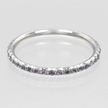 Tiffany & Co Metro 18kwhite Gold X Full Eternity Amethyst #6.5 Ladies 1g Ring