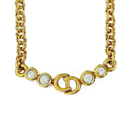 Christian Dior GP Rhinestone CD Logo Necklace Women 335704 Necklace