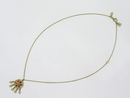 Authentic Chanel Coco Mark Flower Faux Pearl Necklace Pendant GP Gold Plated