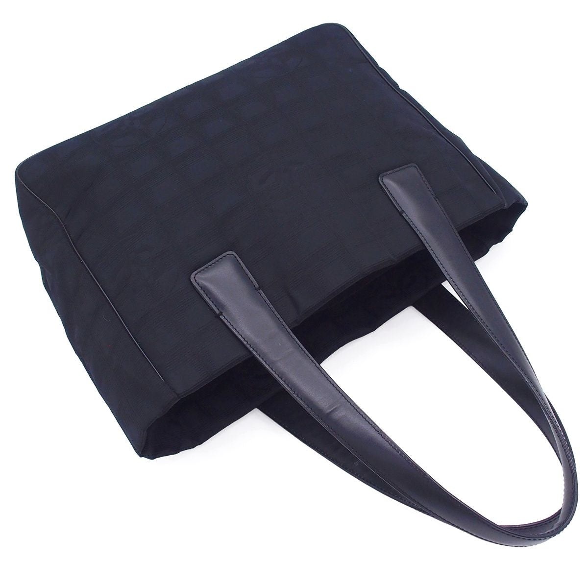 Chanel New Travel Line Tote Bag PM Black Gold Nylon Leather — view 4