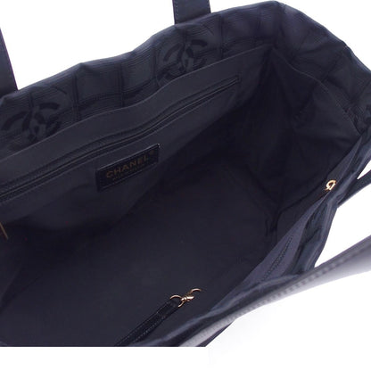 Chanel New Travel Line Tote Bag PM Black Gold Nylon Leather — view 5