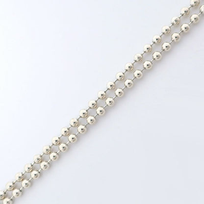 Gucci Logo Bar Double Ball Chain Silver 925 Unisex 22.3g Necklace