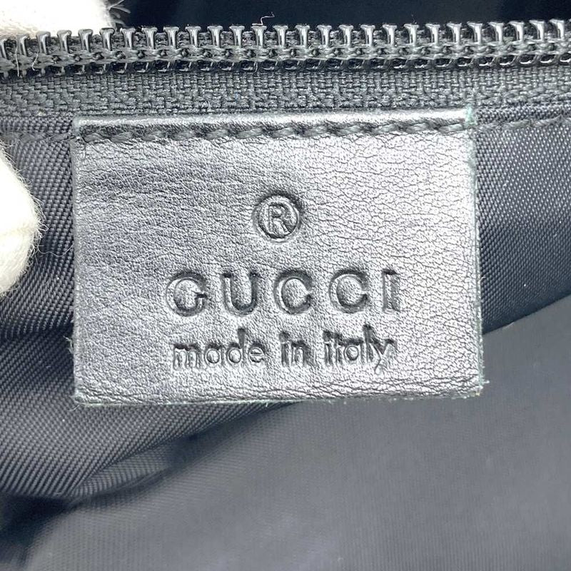 Gucci 161822 Guccissima Shoulder Bag Black Leather Women Men Fashion