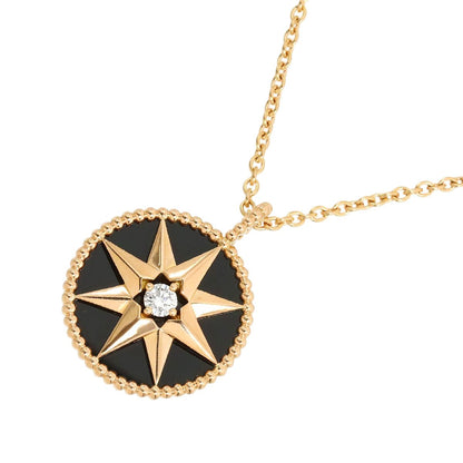 Dior Medallion Onyx Diamond Necklace 18K Pink Gold