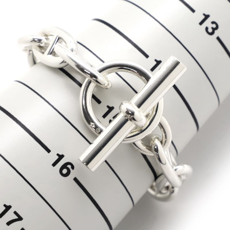 Hermes Bracelet Chaine D'ancre GM Silver 925 Silver 11 Frames Star Ring Silver