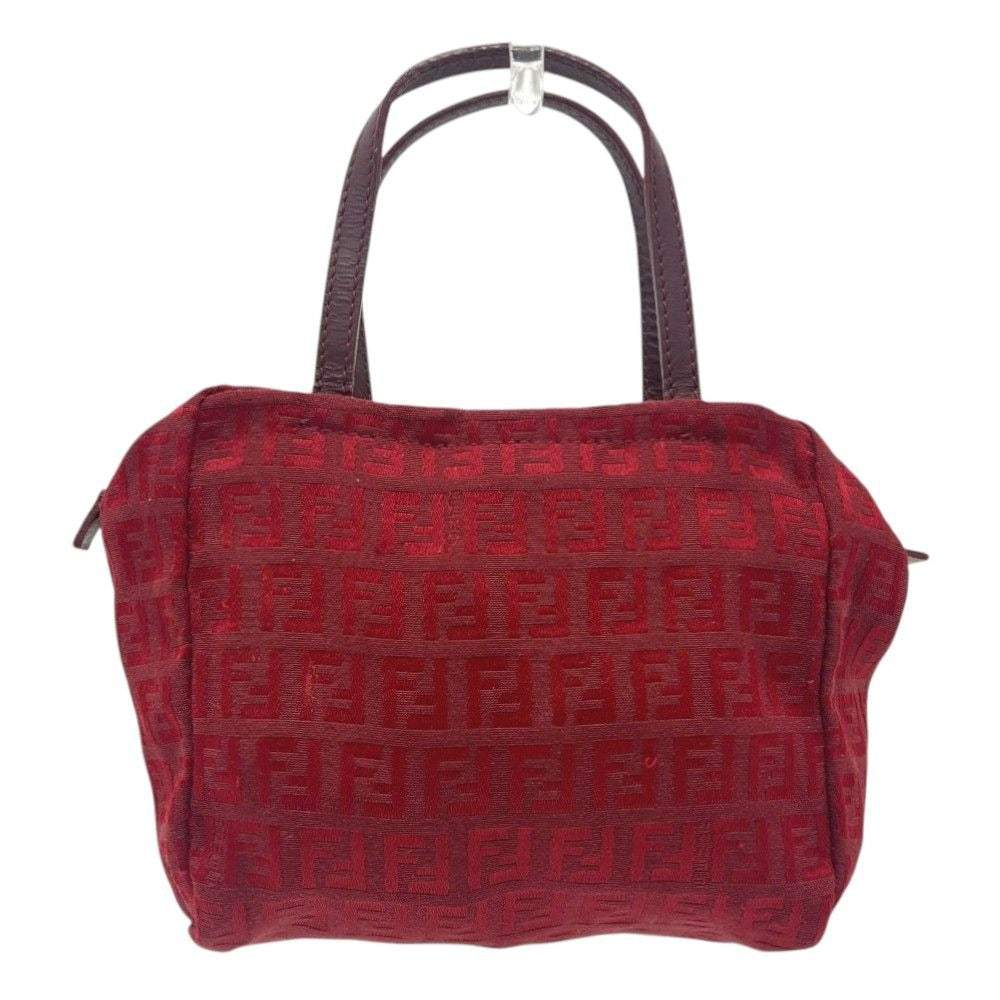 Fendi Handbag Zucca Pattern Canvas Red