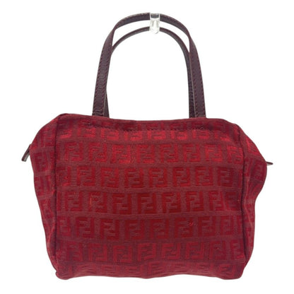 Fendi Handbag Zucca Pattern Canvas Red