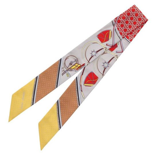 Hermes LES Voitures A Transf All-over Silk Tweed Scarf Men's