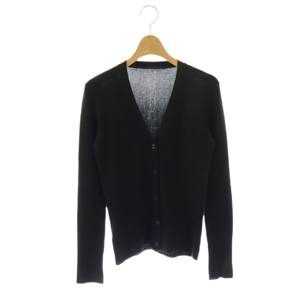 Prada Cardigan V-neck Cashmere Silk Blend 36 Black DO