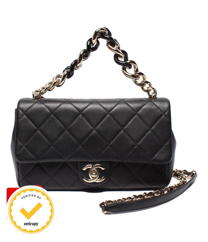 Chanel 2-Way Chain Shoulder Bag Quilted Lambskin Gold