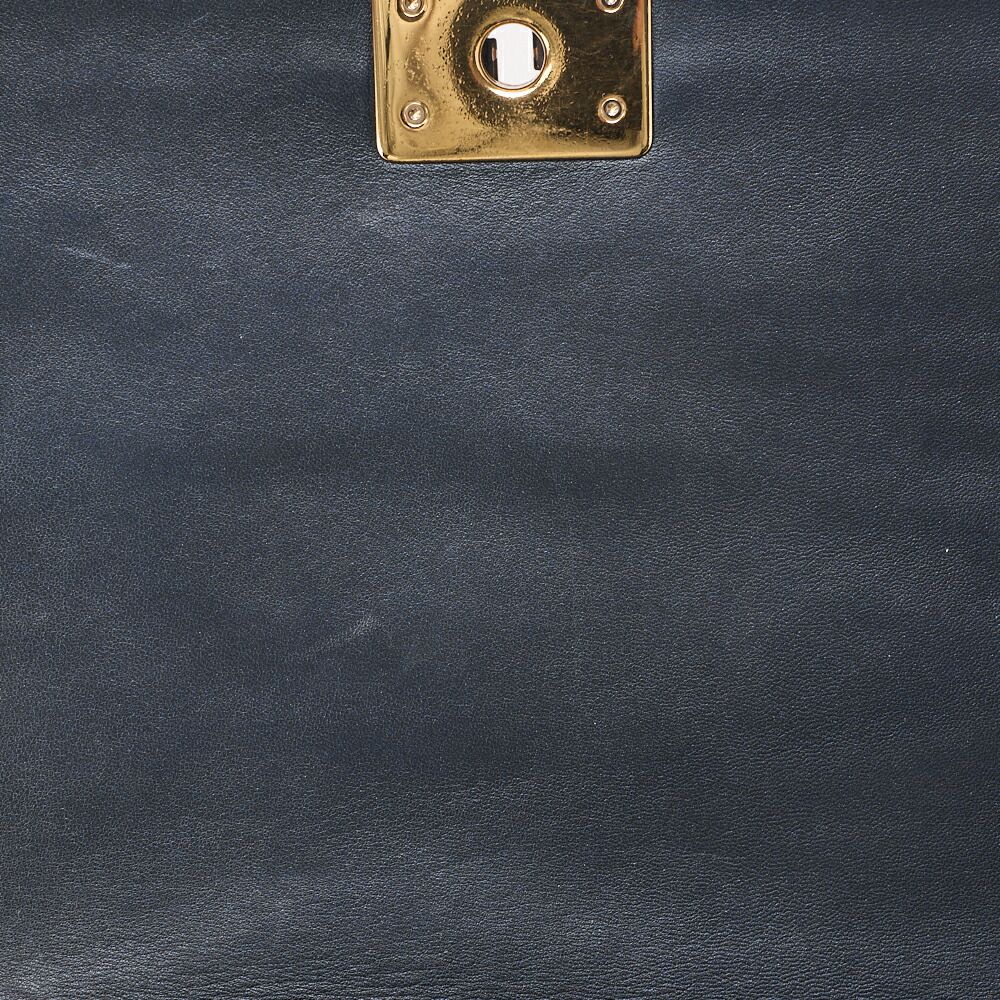 Chanel Boy Chanel Perforated Design Chain Shoulder Lamb Skin Navy And Red Large