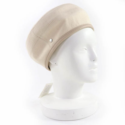 Hermes Saint Honore 100% Cotton Silver Hardware Serie Leather Beret