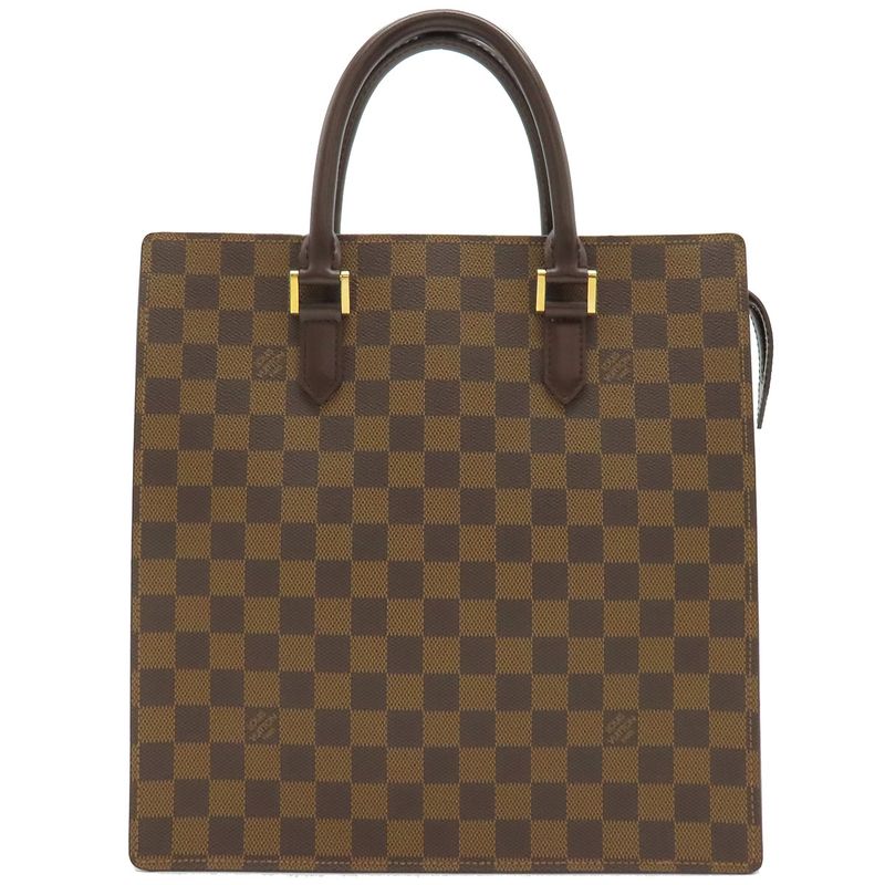 Louis Vuitton Venice PM Tote Bag Damier Canvas Damier Ebene Gold Hardware Brown