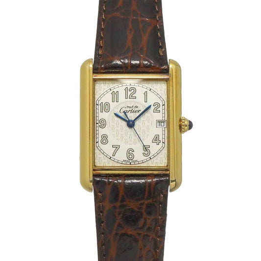 Cartier Must Tank Vermeil XL Watch White Quartz