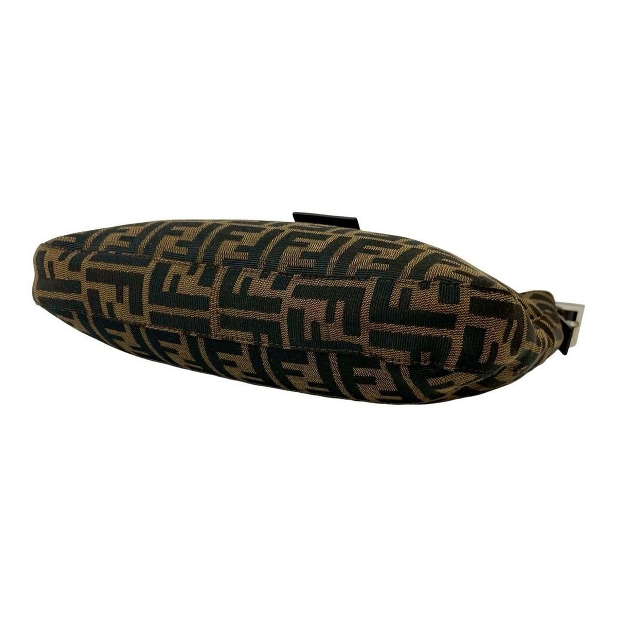 Fendi Vintage Zucca FF Logo Pattern Nylon Leather Shoulder Bag Brown — view 8