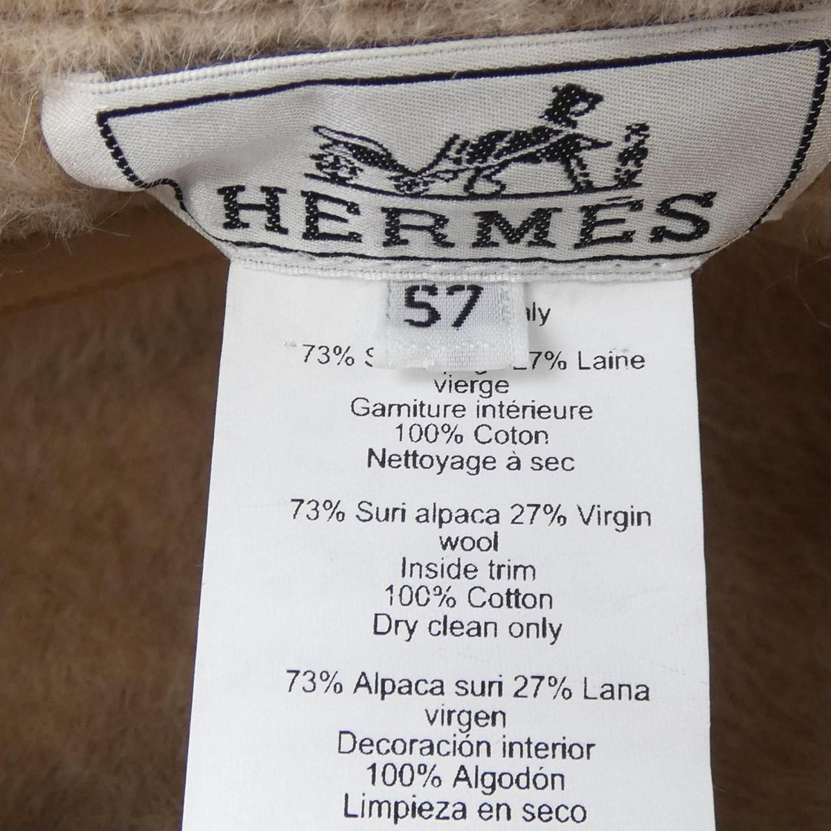 Hermes Santono Cap Wool Beige — view 3