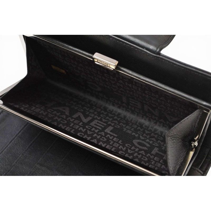 Chanel Wallet Clasp Lambskin Icon Black — view 10