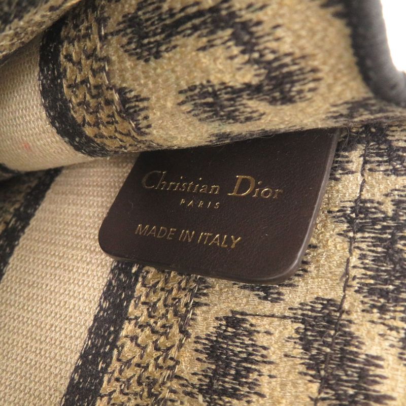 Christian Dior Book Tote Mini Leopard Canvas Beige Handbag 0760 Christian Dior