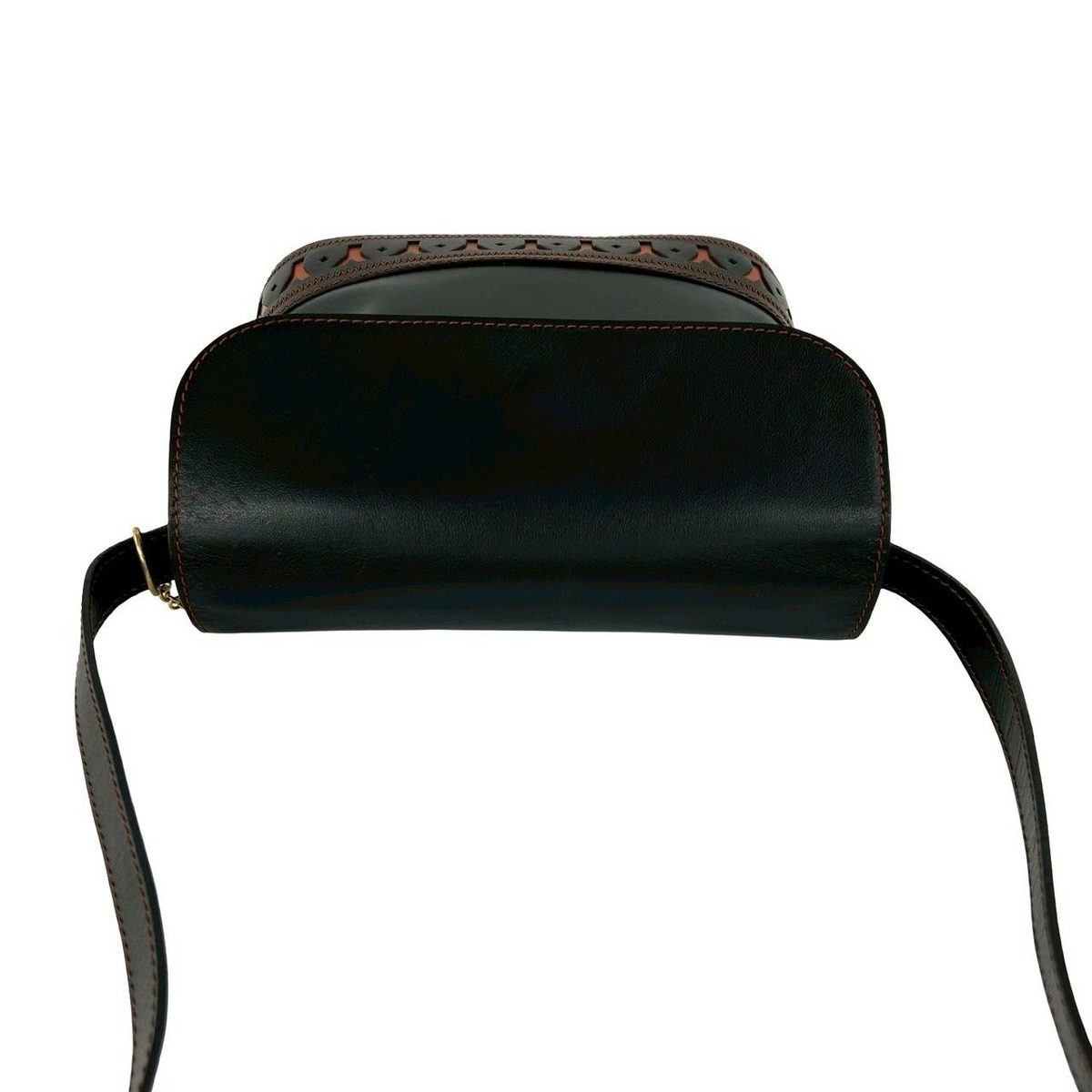 Saint Laurent Yves Cassandra Cutout Leather Shoulder Bag Black — view 4