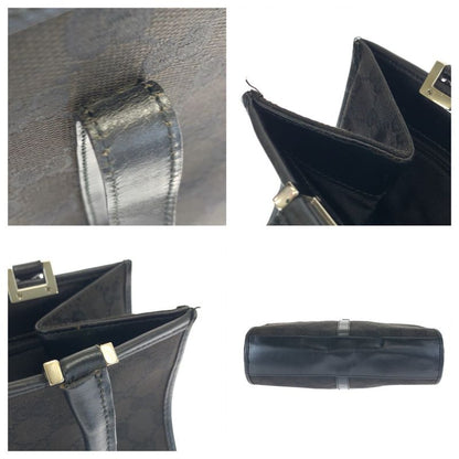 Gucci Jackie Black Silver Hardware GG Canvas 002 1065 Tote Bag Handbag Women