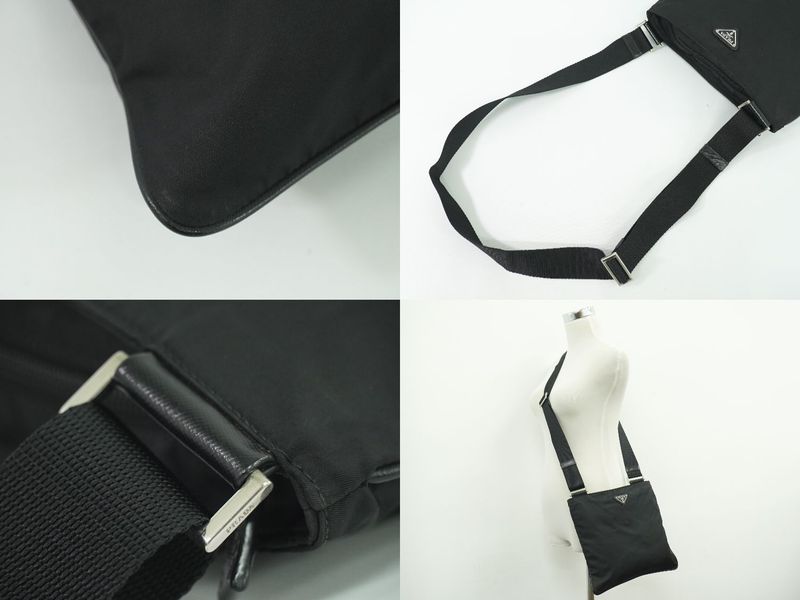 Authentic Prada Nylon Shoulder Bag Pochette Black Bag Pre-owned [follow-up