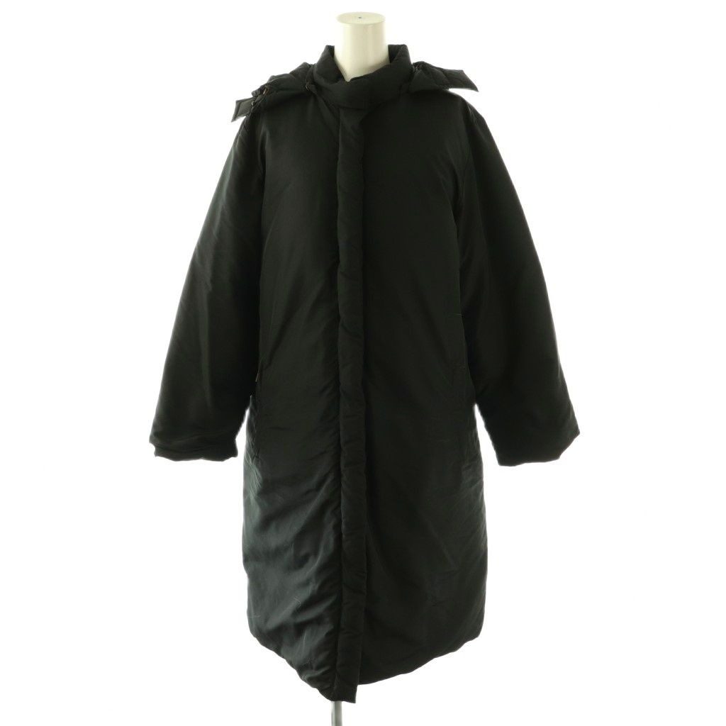 Max Mara Weekend Line Down Coat Outer with Hood 40 Black DF