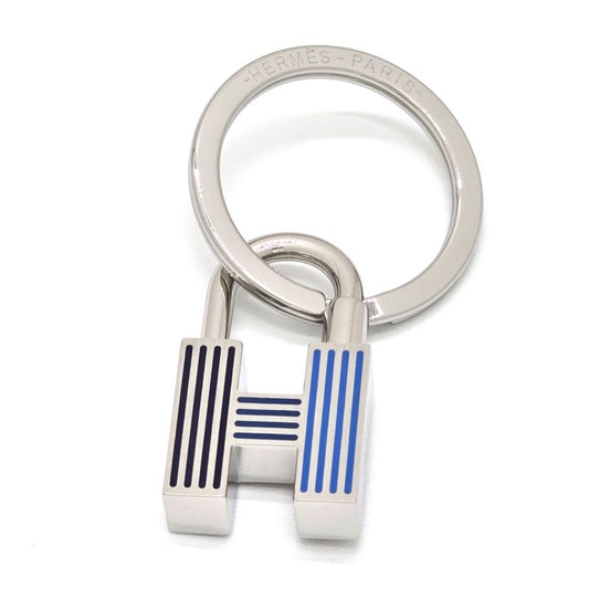 Hermes Key Holder Quiz-rainbow Cadena Ring Charm Lacquer-metal Metallic