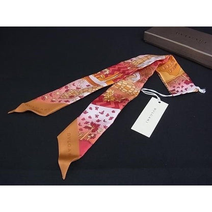 Bvlgari Sherry Silk Ribbon Scarf Orange