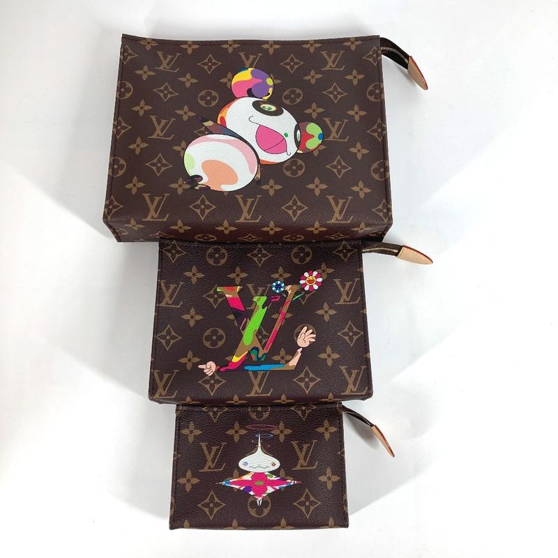 Louis Vuitton Clutch Bag Trio Poche Toilette M13762 Monogram Canvas Multicolor