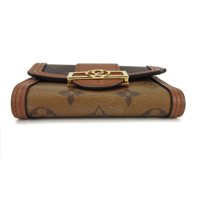 Louis Vuitton Portefeuille Dauphine Compact M68725 Monogram Reverse Brown Gold